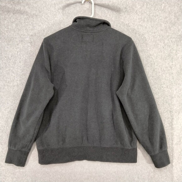 Roots Sweater 1/4 Zip Gray Long Sleeve Casual Polo Sweatshirt Logo Mens Large - Picture 9 of 12